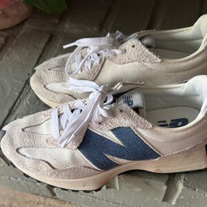 New Balance Off-White and Navy Sneakers